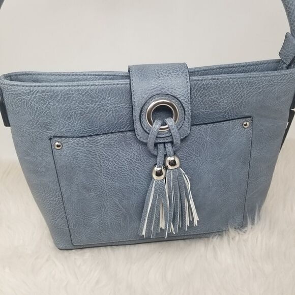 K.Carroll Handbag. Blue with tassel - Picture 12 of 14